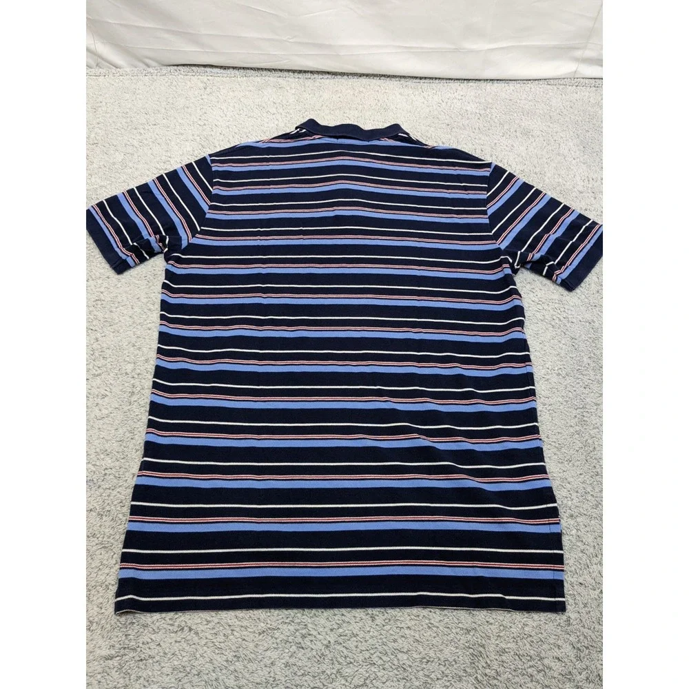 Polo Ralph Lauren Striped Polo Shirt Navy Blue Red Yellow Pony Logo Preppy Large